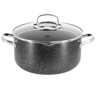 Korkmaz Galaksi Non Stick 9.5" 5 Liter Casserole w Lid in Black