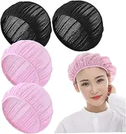 4Pcs Hair Nets for Sleeping, Adjustable Breathable Mesh Hair Nets Elastic and Retractable Mesh Cap
