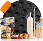 Cast Iron Poffertjes Pan - Poffertjes Maker - 19 Mini Pancakes - Pancake Pan - E