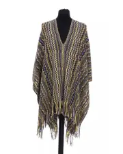 Missoni Zigzag Poncho Fringe Trim Women Multicolor