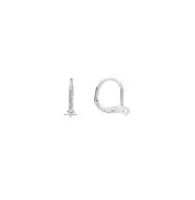 10 Silver Plated Leverback Earrings With Open Loop 14MM