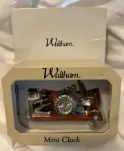 Vintage Waltham Collector Tool Clock in Original Box Mini Clock Tools