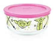 Pyrex Star Wars Glass 4-Cup Storage Bowl Container Dish, Adult YODA