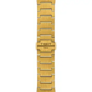 【TISSOT 天梭】官方授權 坤達廣告款 PRX系列 70年代復刻石英錶-金/40mm 送行動電源(T1374103302100)