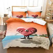 v596 Bed Sheets Bad Bunny Bedding Set,Duvet Cover Comforter Bed Set Quilt Cover Pillowcase,King Queen Twin Size Boys Girls Adults 3-Piece Bedding Set