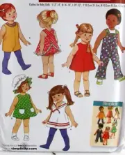 Vtg Reproduction Craft Pattern Baby Doll Clothes wardrobe 12" - 22" size all