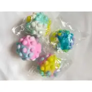 Fidget Balls 4 Pack 3D Silicone Squeeze Toys Push Ball.