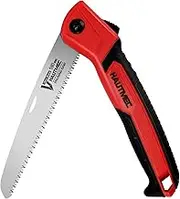 HAUTMEC 7 inch Folding Saw, SK-5 Steel and Triple-ground Teeth, Heavy Duty Single-Hand Blade Hand Saw for Wood Camping, Dry Wood Pruning Saw, for Garden Camping, Hunting and Bushcraft HT0135