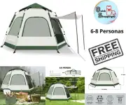 Carpa Tienda De Campaña para 6-8 Personas Camping Tent Rain Fly 6-8 Person Verde