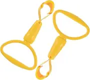 HEALLILY 2pcs Auxiliary Handle Cars Automotive Handles Subway Handle Strap Hand Strap for Car Bus Safety Strap Car Hand Grip Strap Car Handle Ring Train Safety Handle Yellow Abs