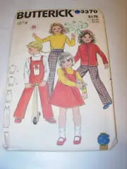 CHILDS UNCUT BUTTERICK 3370 Sewing Pattern OVERALLS DRESS PANTS JACKET SIZE 6
