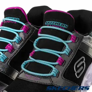 SKECHERS GALAXY LIGHTS 童鞋 大童 慢跑 燈鞋 瞬穿舒適科技 黑水藍303701LBKMT