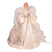 UL 10-Light 16-Inch Sage Casual Angel Tree Topper