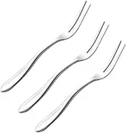 MAGICLULU 3pcs Stainless Steel Fruit Forks for Home Restaurant Party Use Polished Tableware for Cake and Dessert Serving for Weddings Bars Cafes