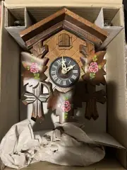 VINTAGE River City Clocks RARE Hand Carved Cuckoo Clock 8.5" Made in Germany NEW
