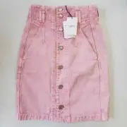 ISABEL MARANT ÉTOILE high-waisted denim skirt in Light Pink Size XS NWT