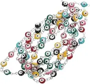 [OSALADI] Evil Eye Bead Chain DIY Beads for Necklace and Bracelet Making Spooky for Halloween Accessories Corrosion Resistant Stainless Steel Versatile Crafting Supplies
