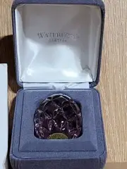 WATERFORD CRYSTAL Light Purple Amethyst Egg Hand Cooler Paperweight Signed w/Box