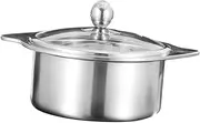 VILLFUL 16cm Hot Pot Stainless Steel Dual Pot Fondue Sets Hotpot Pan Pan Divider