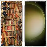 Nsyosio Vintage Bookstore Case for Samsung Galaxy S23 Ultra,Aesthetic Old Books Library Pattern,Trendy Soft TPU Bumper Case for Galaxy S23 Ultra