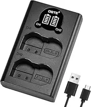 DSTE EN-EL15 Battery USB Dual Quick Charger with LCD Display Compatible for Nikon D600, D610, D750, D800, D800E, D810A, D7000, D7100, D7200