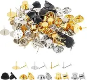 [Asofelk] 100PCS Butterfly Badge Backs, Metal Butterfly Cluth Pin for Craft Making, Pin Backs for Badges/Butterfly Pin Locking Clasp for Badge Insignia, Citation Bars, Tie Tacks