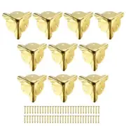 18x18x18mm Metal Box Corner Protectors Edge Guard Iron Gold Tone 48pcs