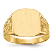 14K Yellow Gold 14.0x14.0mm Closed Back Men's Signet Ring