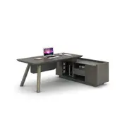 Modern Furniture KAISON Executive Desk with Reversible Return 2M - Brown Grey