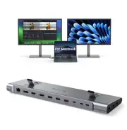Docking Station Dual 4K@60Hz Monitor, 16-in-2 USB C Docking Station Stand