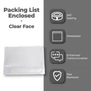 7x10" Packing List Envelopes, Clear Face 1000/Case White Back/Clear Front