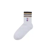 在飛比找Yahoo奇摩購物中心優惠-NBA 電繡LOGO 條紋長襪-白-3351184060