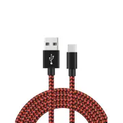 Catzon 1M 2M 3M 1Pack USB Type C Cable Nylon Braided Phone Cable Fast Charger Cable USB Cord -Red Black