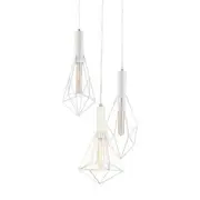 CLA Whiteband Triple Cluster Iron Cage Pendant Light