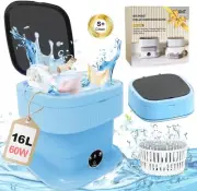 Mini Portable Washing Machine Small - 16L 60W Portable Mini Washing Blue