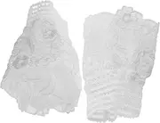 [BESTYASH] Bridal Women's Wrist Cuffs Floral Lace Short Sleeves Fake Sleeves for Dress Shirt Cosplay Versatile Elastic Cuffs