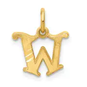14K Yellow Gold Letter W Initial Charm