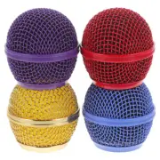 4 Pcs Microphone Mesh Head Grill Replacement Covers for Microphones