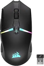 CORSAIR NIGHTSABRE Wireless RG Gaming Mouse (26,000 DPI Optical Sensor, 11 Fully programmable Buttons, Lightning-Fast CORSAIR QUICKSTRIKE Buttons, Slipstream Wireless, Six-Zone RGB backlighting)