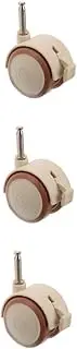 Totority 3pcs Crib Casters Caster Wheels Mini Casters Replacement Wheels for Drive Bedside Table Small Wheels Drawer Wheels Crib Trolley Caster Wheel Castor Wheel Small Casters Rubber Beige