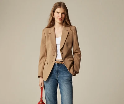 J CREW Madelyn Blazer in Four-season Stretch SADDLE TAN WOMENS SIZE 14 NEW *G