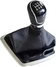 KIXURO 5/6 Speed Car Gear Shift Knob Lever Boot Cover, for Ford, for Focus, 2 MK2 FL C-MAX 2006-2011 MK3 MK4 MK7 Galaxy Manual with Gaiter Gear Lever dust Cover(Black Black-5 Speed)