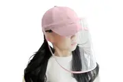 Outdoor Protection Hat Anti-Fog Pollution Dust Protective Cap Full Face HD Shield Cover Kids Pink