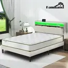 Familand LED Queen Bed Frame Storage Headboard Charging Station