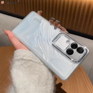 帶鏡頭膜適用於 Vivo V30 Pro 5G T2 Pro VivoV30 手機殼金屬相機鏡頭保護啞光純色商務簡約透明