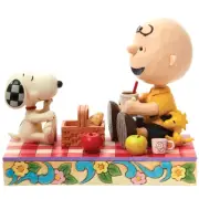 ✿ New JIM SHORE PEANUTS Figurine SNOOPY WOODSTOCK CHARLIE BROWN Picnic Friends