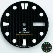 Black 28.5mm Modified Green Luminous Waffle Type Diving Watch Dial for NH36 Move