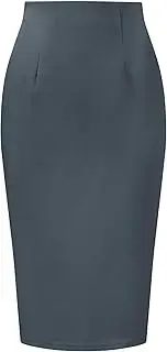 [Allegra K] Elegant Pencil Skirt for Women's High Wasit Split Hem Work Bodycon Business Skirts