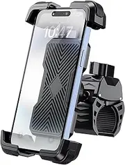 Grefay Bike Phone Holder Mount Motorcycle Phone Holder Handlebar Clamp for Road Bike MTB Scooter with 360 Rotate for iPhone 16/15/ 14/13/ 12/11 Series Galaxy S9 S10 4.7-7.2 Inch Smartphone