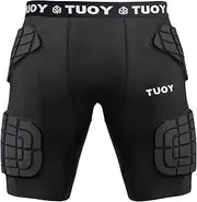 [TUOY] Men's Padded Compression Shorts 5-Pad Football Girdle Hip Thigh Protector